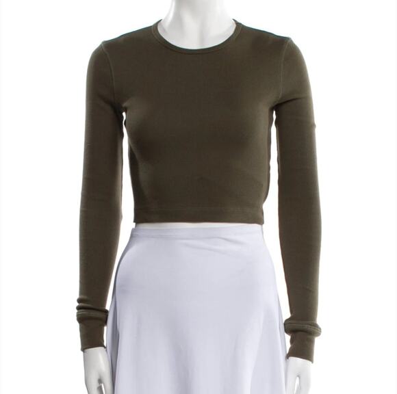 WARDROBE.NYC Tops - Wardrobe.NYC Green Long Sleeve Crop Top Sz XS